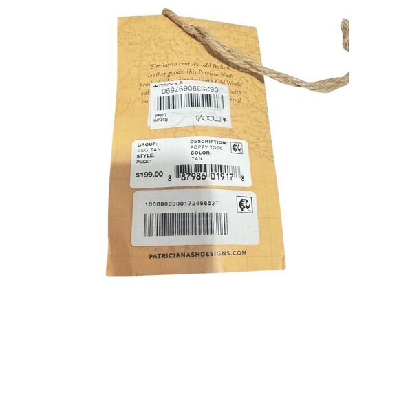 Patricia Nash Leather Poppy Tote Bag Tan Italian-Style Handbag - Picture 5 of 13